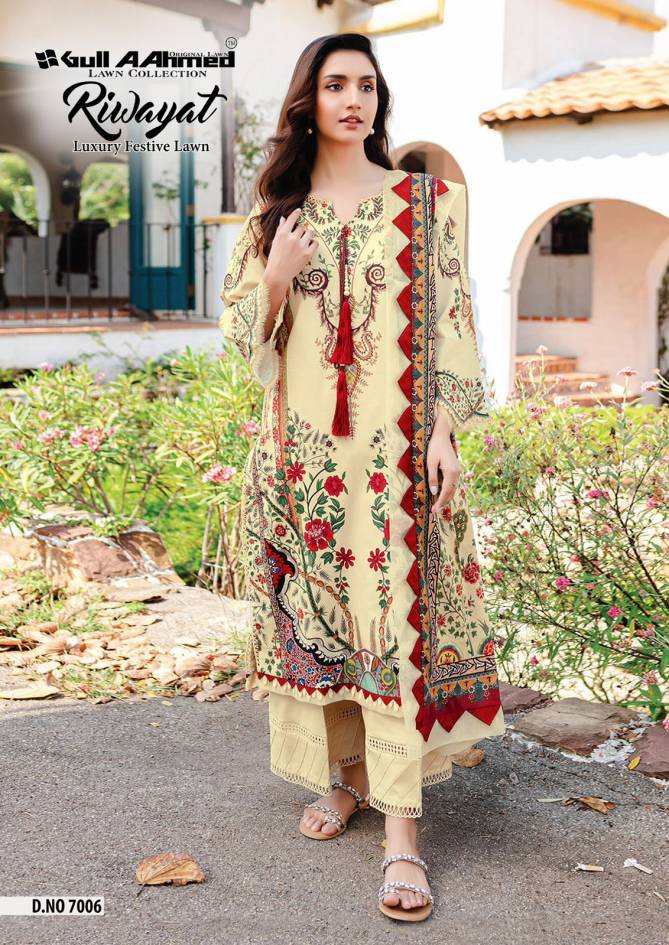 Riwayat Vol 7 By Gull A Ahmed Lawn Cotton Pakistani Dress Material Suppliers In India
